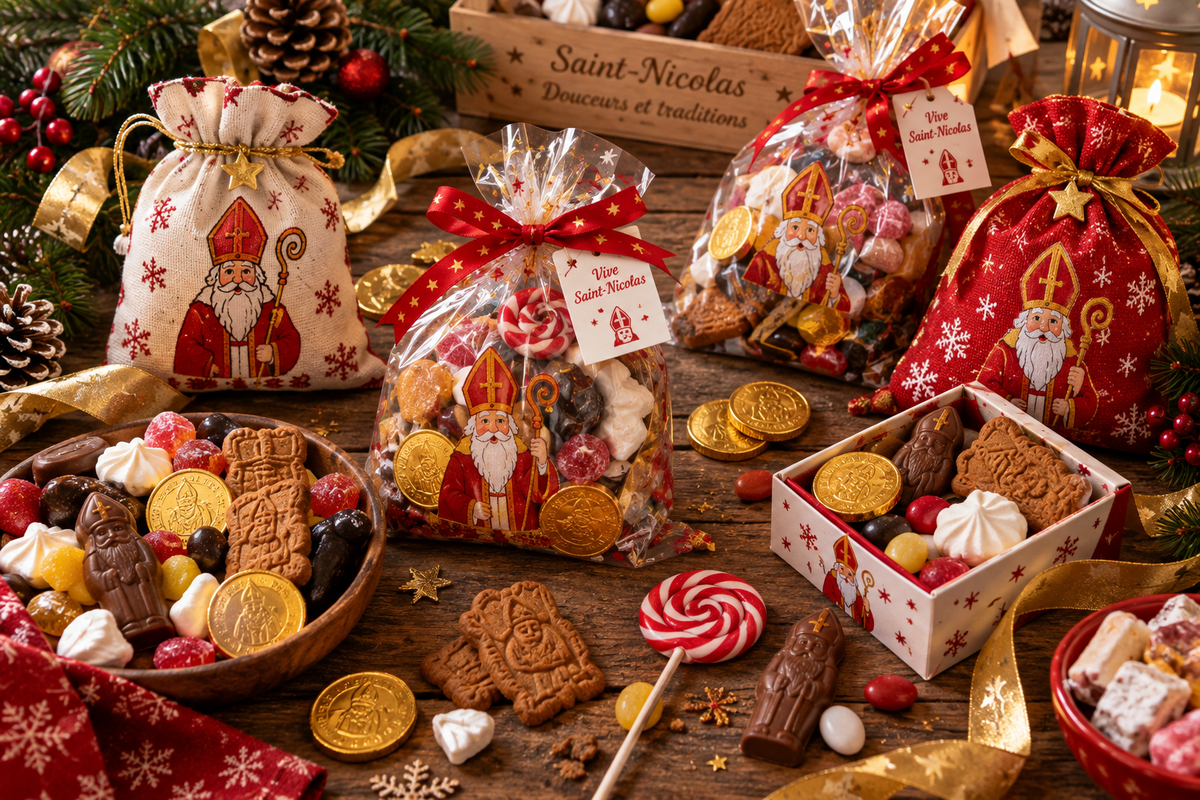 Bonbons pour Saint-Nicolas : idées de sachets et assortiments gourmands