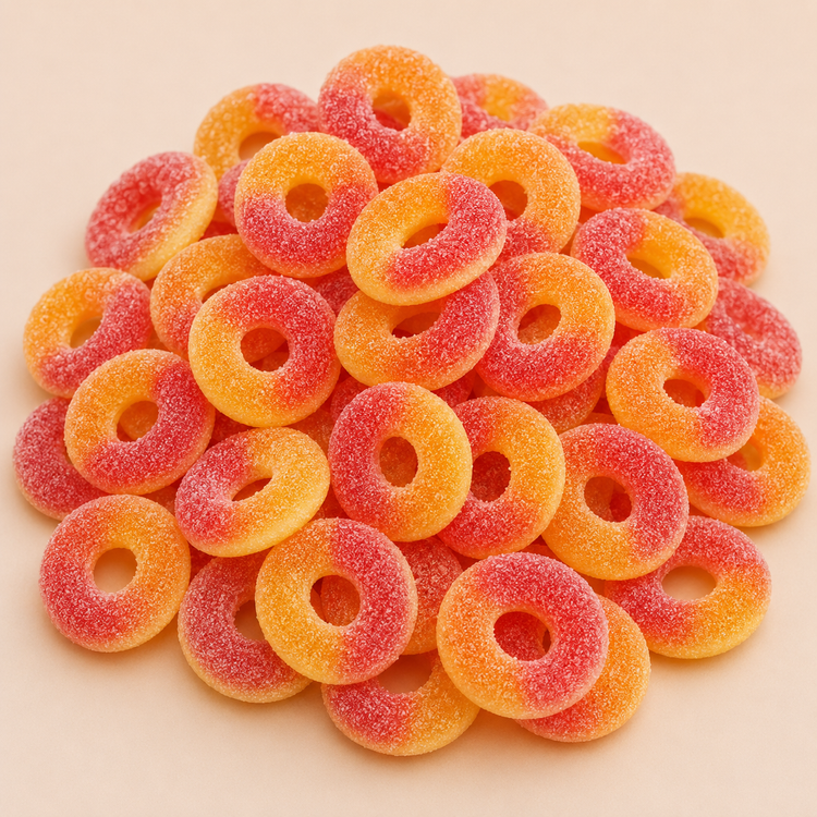 Anneaux sucrés pêche