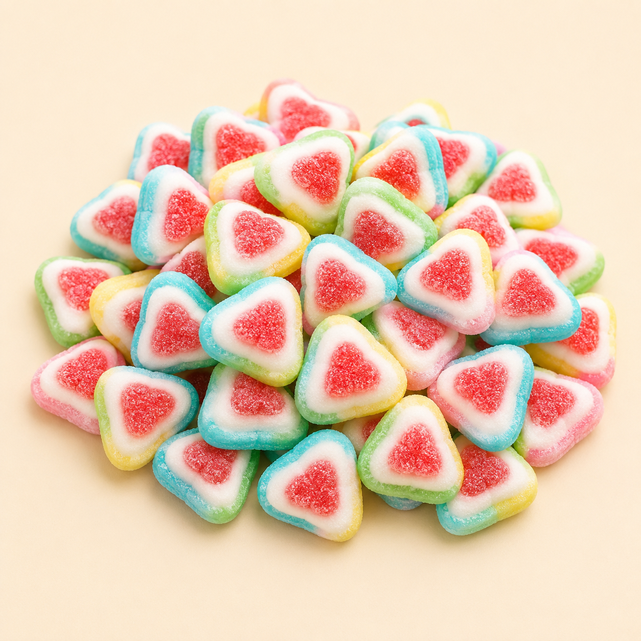 Coeurs 3D assortis sucrés