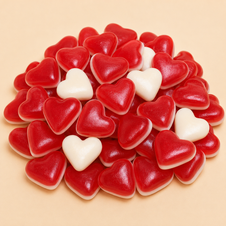 Cœur rouge et blanc lisses