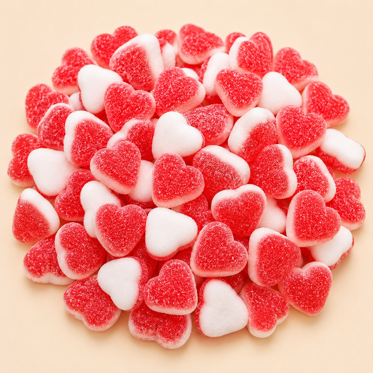 Petits Coeurs fraise-crème sucrés