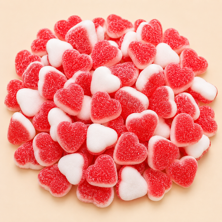 Petits Coeurs fraise-crème sucrés