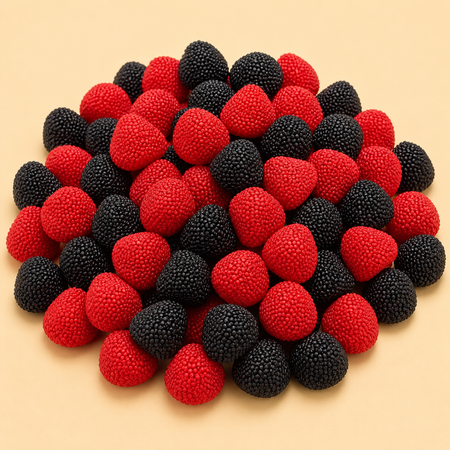 Mûres perlées rouge et noire